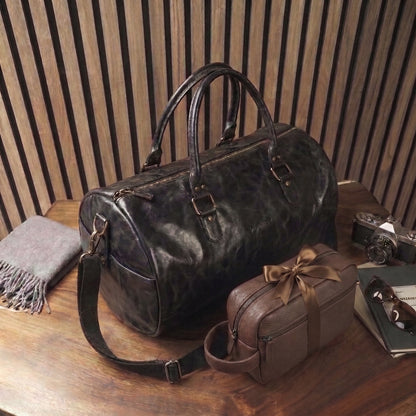 Duffle bag de Cuero Maverick + Neceser de piel Dacarys GRATIS