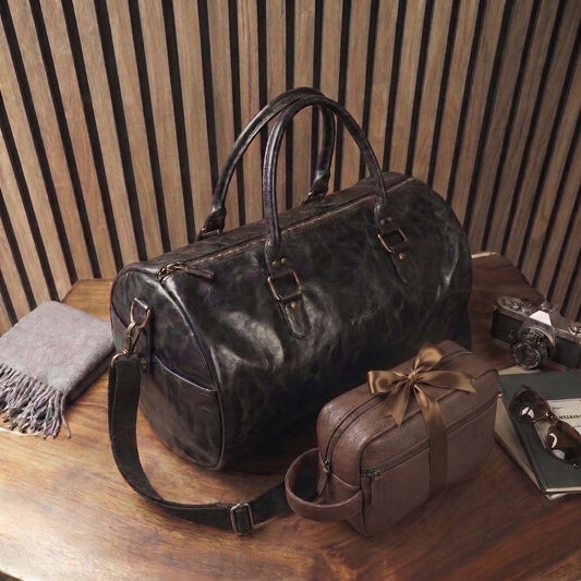 Duffle bag de Cuero Maverick + Neceser de piel Dacarys GRATIS
