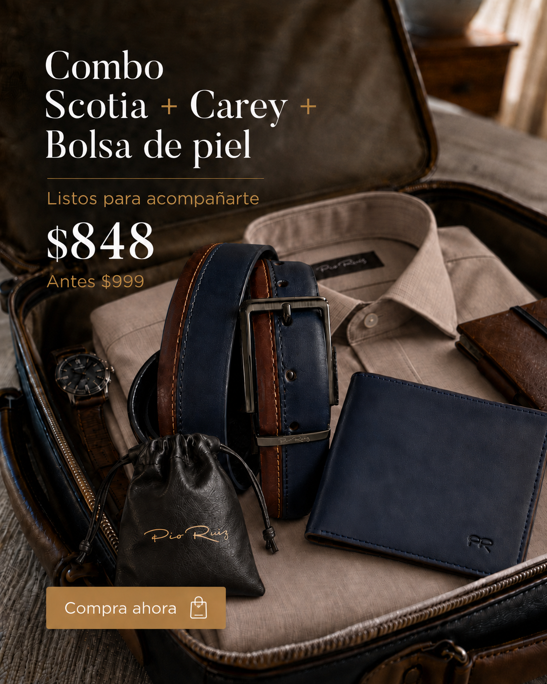 Combo Scotia + Carey + Bolsa de piel Gratis