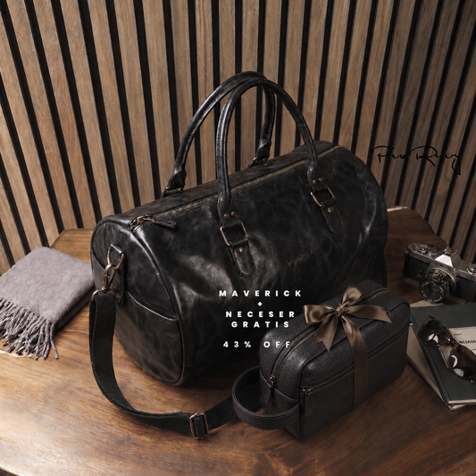Duffle bag de Cuero Maverick + Neceser Dacarys de Regalo