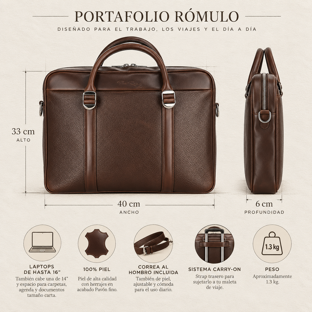 Rómulo Executive Set ( Portafolio + Tech Pouch ) Gratis